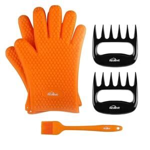 Kealive Silicone Grilling Set Gloves Basting Brush Claw Gripper Summer